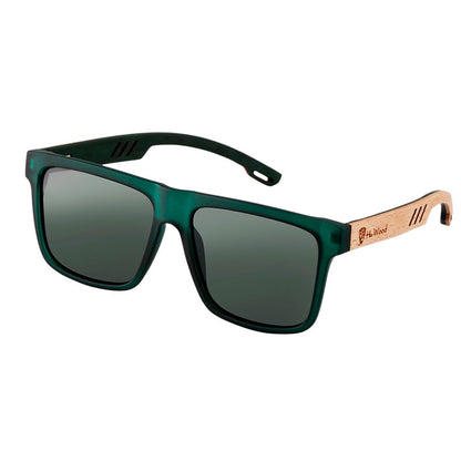 Polarisierte Herren-Sonnenbrille aus Holz mit eckigem Design